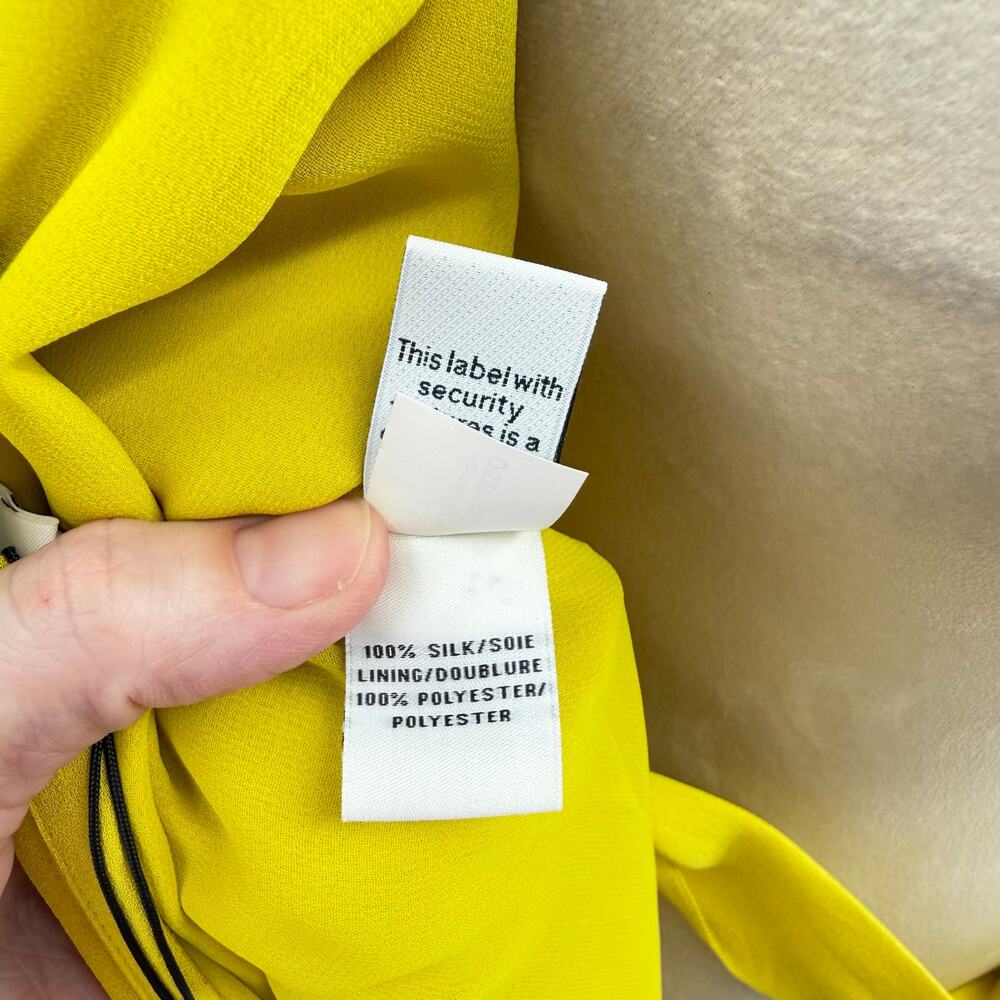 Diane von Furstenberg NWT Shannon Reversible Lemon Yellow Silk Wrap Dress DVF - Picture 12 of 13